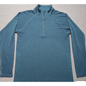 Lululemon Metal Vent Tech Zip Jacket Long Sleeve Blue Green Pullover Mens Small